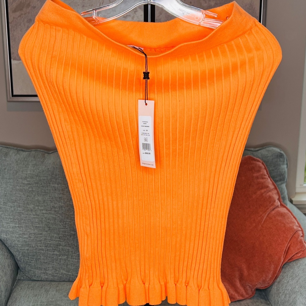 Ribbed sweater dress by Bcbgeneration, size M color tangerine. Brand new